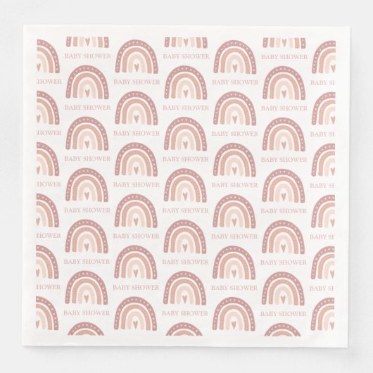 Einfach rosa Regenbogen Muster Kinderdusche Abende Serviette (Vorderseite)