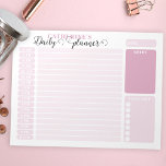 Einfach rosa Tagesplaner von 6.00 Uhr bis 22.00 Uh Notizblock<br><div class="desc">Wenn Sie gerne zu jeder Tageszeit organisiert werden,  dann ist dieser personalisierte Planer für Sie perfekt. Mit rosa Farbtönen und modernen Schriftart-Kombinationen ist diese Vorlage einfach zu bedienen und vollständig anpassbar.</div>
