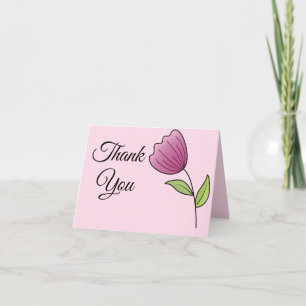 Einfach rosa Tulip Niedlich und individuell Dankeskarte