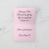 Einfach rosa Tulip Niedlich und individuell Dankeskarte (Innenseite)