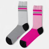 Einfach Rosa und Grau, Grau und Rosa unpassend Socken (Linkes Detail)