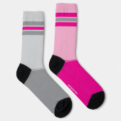 Einfach Rosa und Grau, Grau und Rosa unpassend Socken (Rechts)