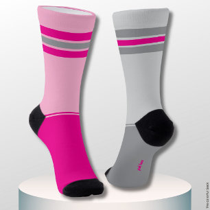 Einfach Rosa und Grau, Grau und Rosa unpassend Socken