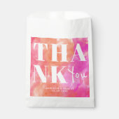Einfach Rosa und Orange kühne Chic Danke Hochzeit Geschenktütchen (Vorderseite)