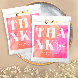 Einfach Rosa und Orange kühne Chic Danke Hochzeit Geschenktütchen