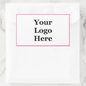 Einfach Rosa und Weiß Ihr Logo hier Vorlage Rechteckiger Aufkleber (Tasche)