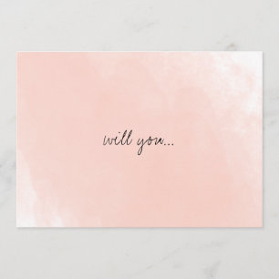 Einfach rosa Wasserfarbe wirst du meine Bridesmaid Einladung