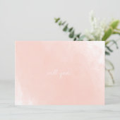 Einfach rosa Wasserfarbe wirst du meine Bridesmaid Einladung (Stehend Vorderseite)