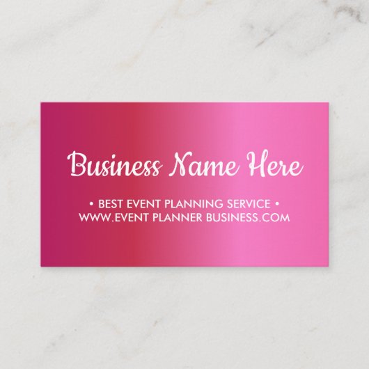 Einfach rosa Weibchen Visitenkarte (Vorderseite)