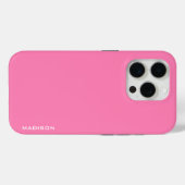 Einfach rosa, weißes Monogramm Case-Mate iPhone Hülle (Rückseite (Horizontal))