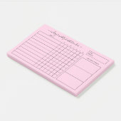 Einfach rosa White Weekekly Habit Tracker Post-it Klebezettel (angewinkelt)