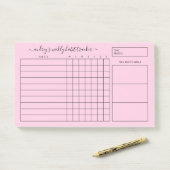 Einfach rosa White Weekekly Habit Tracker Post-it Klebezettel (Auf Schreibtisch)