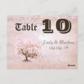 Einfach rosafarbene Tischnummer aus dem Herzleder (Rückseite)