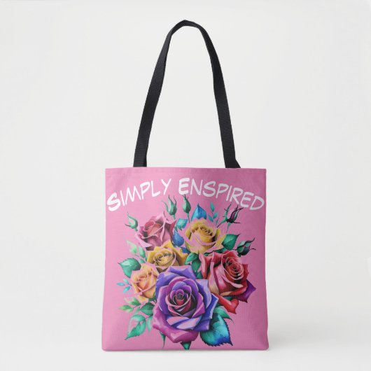 Einfach Rose mit Wasserfarbe Tote Tasche (Vorderseite)