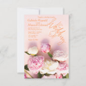 Einfach Rose Pink Peony Floral Wedding Einladung (Vorderseite)