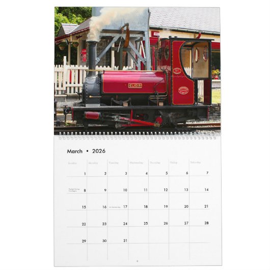 Einfach Rot 2026 Kalender (Mär 2026)