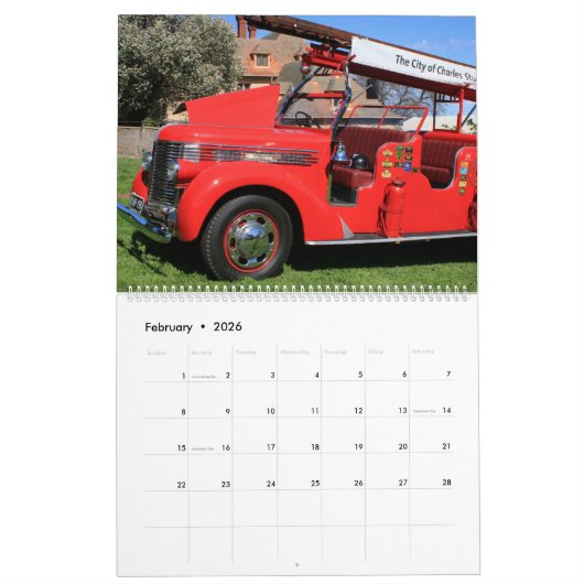 Einfach Rot 2026 Kalender (Feb 2026)