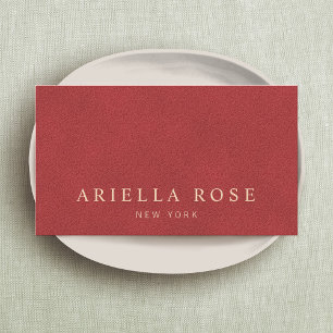 Einfach Rot-Minimal, elegant Vintag Beruflich Visitenkarte