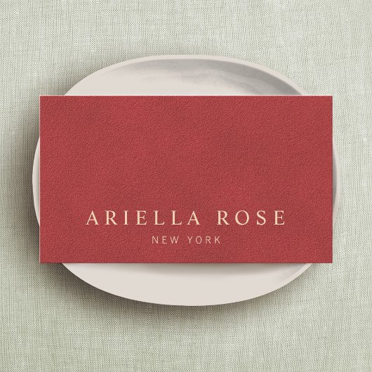 Einfach Rot-Minimal, elegant Vintag Beruflich Visitenkarte