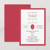 Einfach Rot Personalisiert Save The Date (Vorne/Hinten)