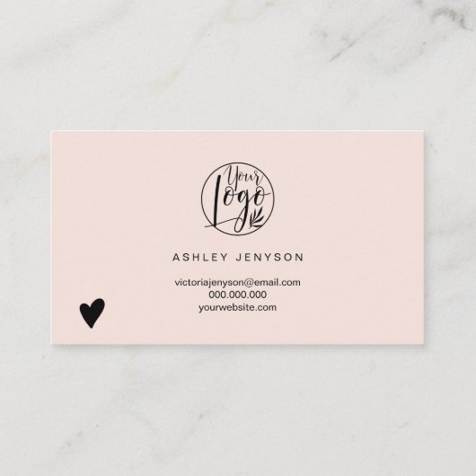 Einfach rot pink minimalistisch Logo Bestellung Vi Visitenkarte (Rückseite)