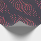 Einfach, rot, traditionelles Muster mit Linien Geschenkpapier (Ecke)