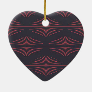 Einfach, rot, traditionelles Muster mit Linien Keramik Ornament