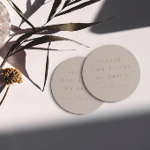 Einfach rot trinken Trinken Sie nicht, ich tanze Runder Pappuntersetzer