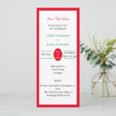 Einfach rot und grün Save the Date Personalisiert Einladung (Stehend Vorderseite)