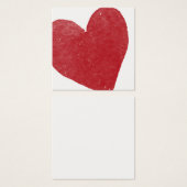 Einfach, rot, Wasserfarben Herz 02 Mitteilungskart (Vorne & Hinten)