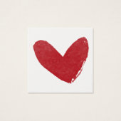 Einfach, rot, Wasserfarben Herz 03 Mitteilungskart (Vorderseite)