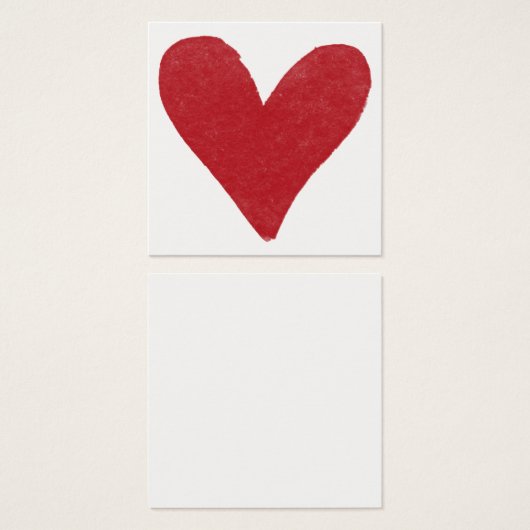 Einfach, rot, Wasserfarben Herz 05 Mitteilungskart (Vorne & Hinten)