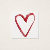 Einfach, rot, Wasserfarben - Herz Kontur 8 Mitteil (Vorderseite)