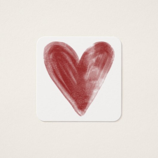 Einfach, rot, Wasserfarbenherz auf persönlichen An (Vorderseite)