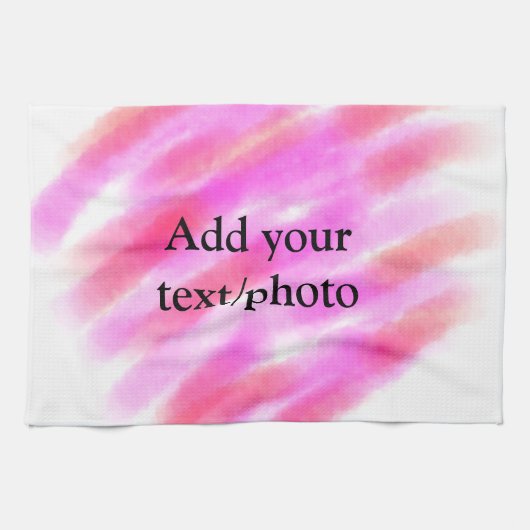 Einfach rotes Aquarellfarben benutzerdefinierter N Geschirrtuch (Horizontal)