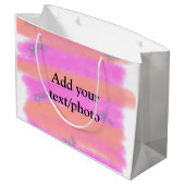 Einfach rotes Aquarellfarben benutzerdefinierter N Große Geschenktüte (Rückseite Schrägansicht)