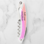 Einfach rotes Aquarellfarben benutzerdefinierter N Kellnermesser (Vorderseite)