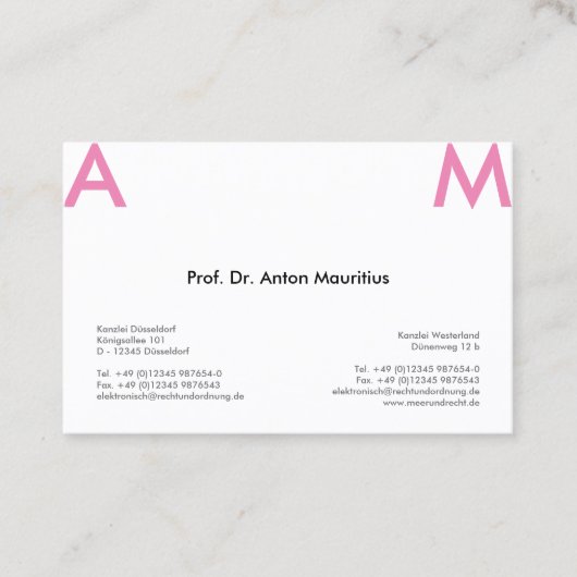 Einfach-Rotz Visitenkarte (Vorderseite)