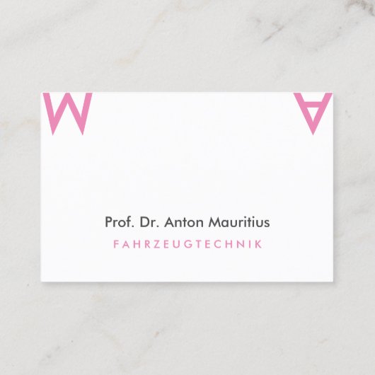 Einfach-Rotz Visitenkarte (Rückseite)