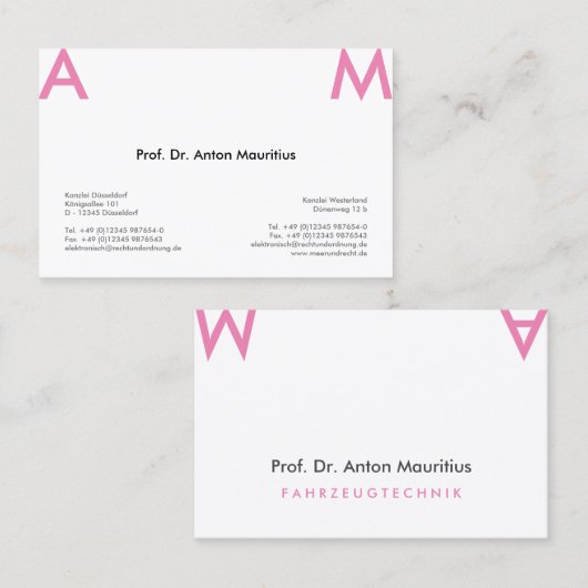 Einfach-Rotz Visitenkarte (Vorne/Hinten)