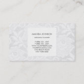 Einfach Royal White Lace Wedding Event Planner Visitenkarte (Rückseite)