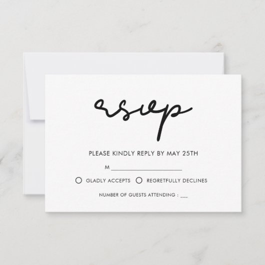 einfach RSVP karte (Vorderseite)