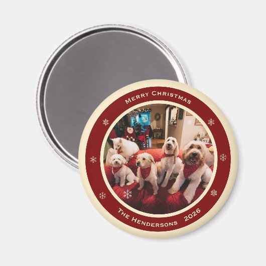 Einfach Rustikal Benutzerdefiniertes Foto Name Jah Magnet (Vorderseite/Rückseite)