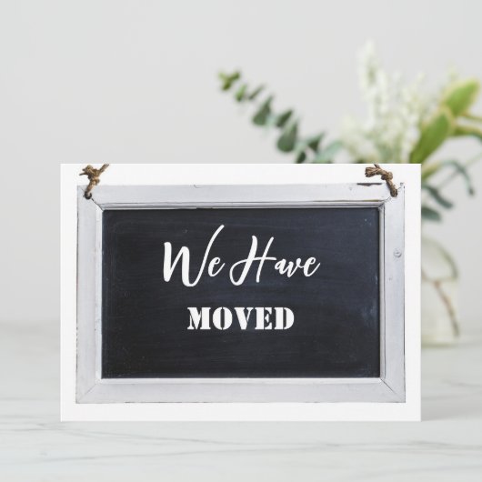 Einfach rustikal haben wir neue Adressaktualisieru Ankündigung (Stehend Vorderseite)