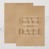 Einfach rustikal save the date (Vorne/Hinten)