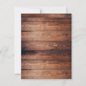 Einfach rustikale Naturholz-Lichter String Hochzei Einladung (Rückseite)