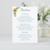 Einfach rustikale Sonnenblumenrichtung Begleitkarte (Stehend Vorderseite)