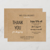 Einfach rustikaler Dank für die Rabattkarte (Vorne/Hinten)