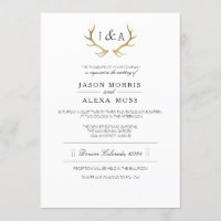 Einfach rustikaler Gold Antler | Elegante Hochzeit