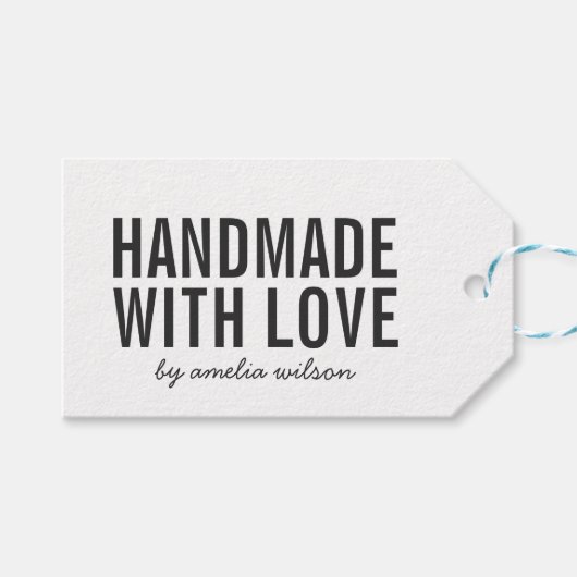 Einfach rustikaler Griff mit Liebe Kraft Geschenkanhänger (Vorderseite (Horizontal))